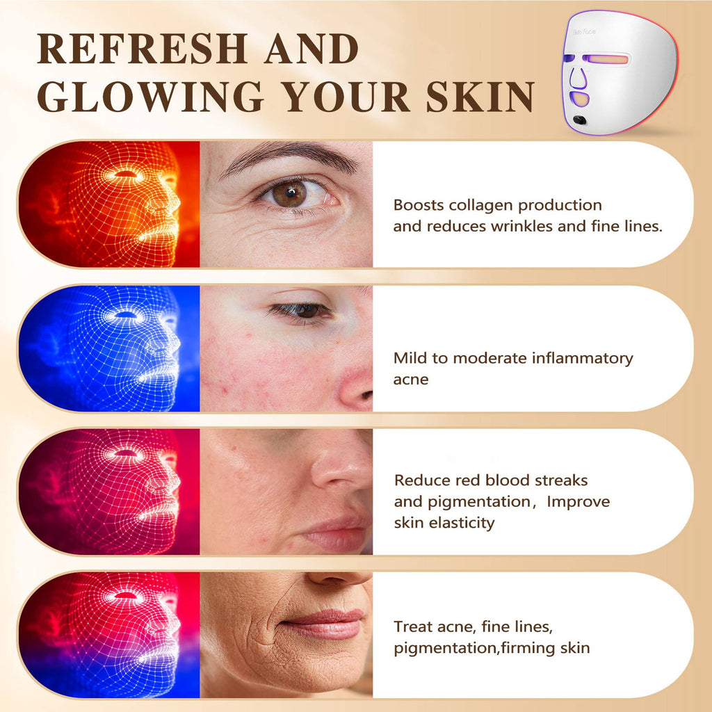 LED Red Light Therapy Mask For Face For Home Travel