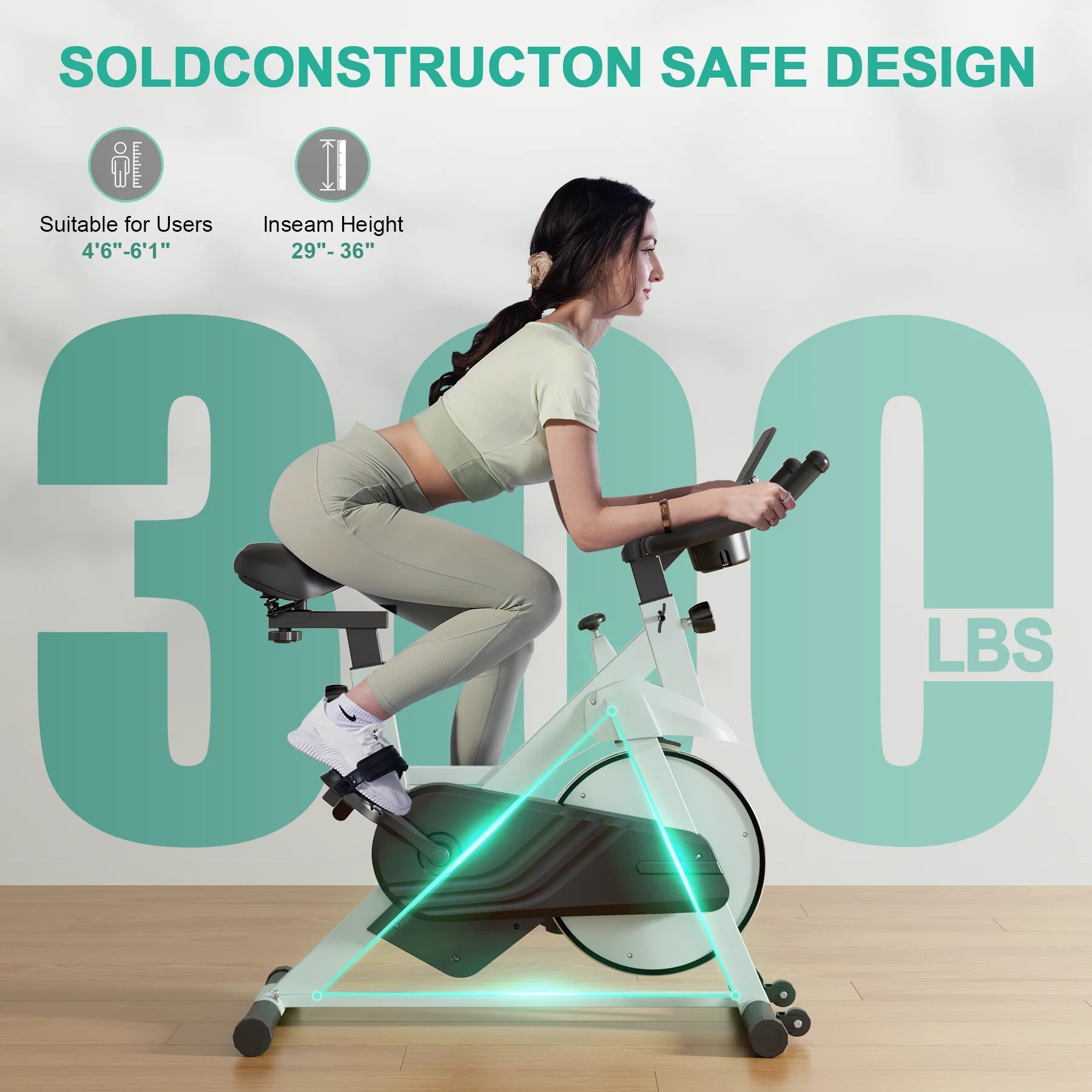 32-Level Magnetic Resistance Stationary Bike for Home